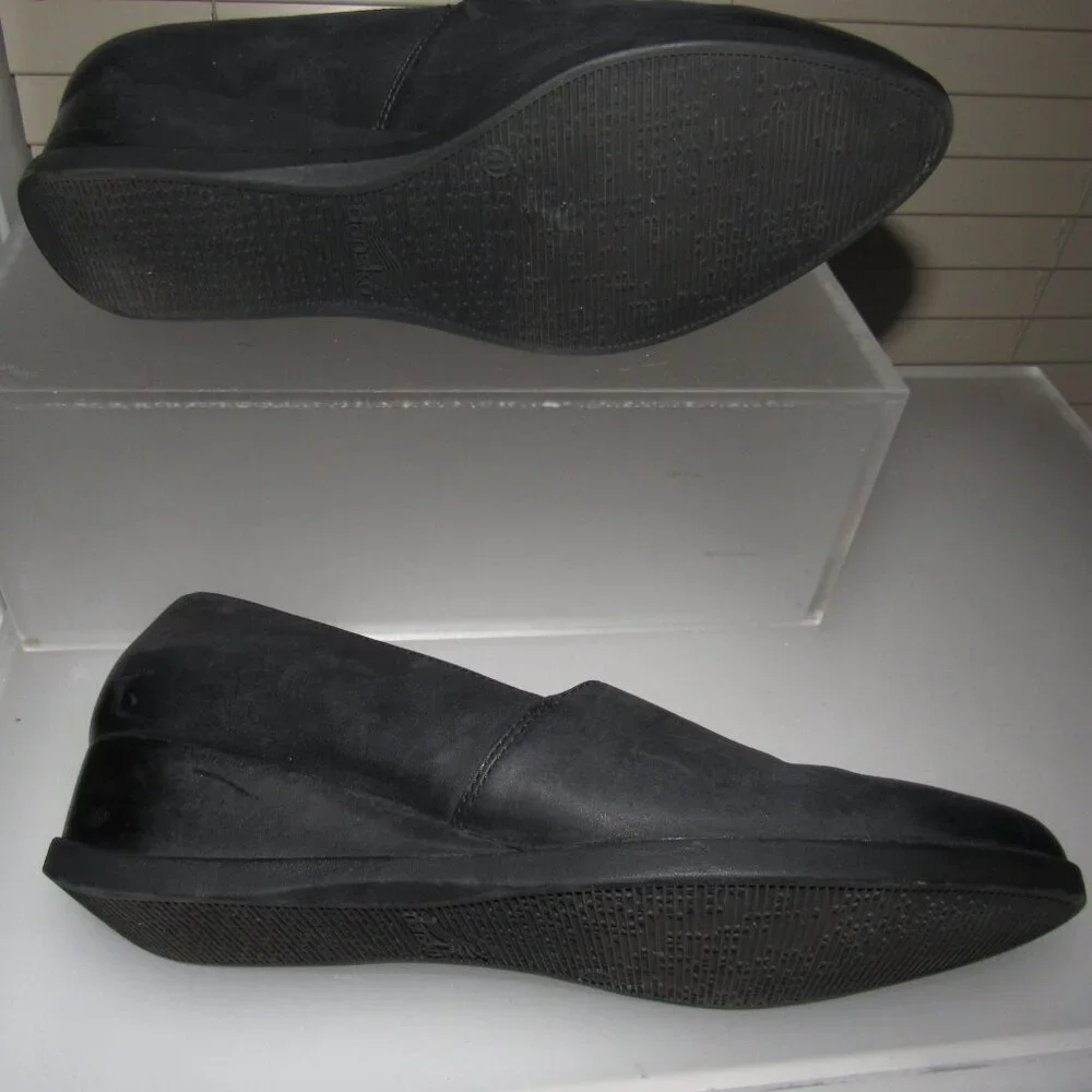 Dansko Shanda Waterproof Black Leather Wedge Loafers | EU 41 (US 10.5 - 11)